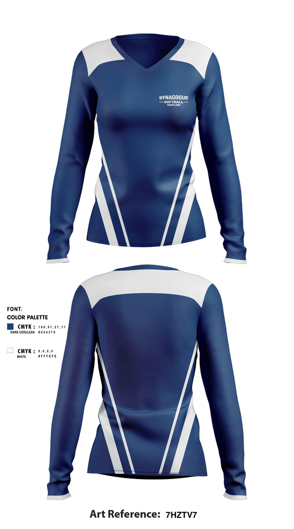 Women's Long Sleeve Vneck Shirt, Synagogue Softball Maryland, Softball, Teamtime, Team time, sublimation, custom sports apparel, team uniforms, spirit wear, spiritwear, sports uniforms, custom shirts, team store, custom team store, fundraiser sports, apparel fundraiser