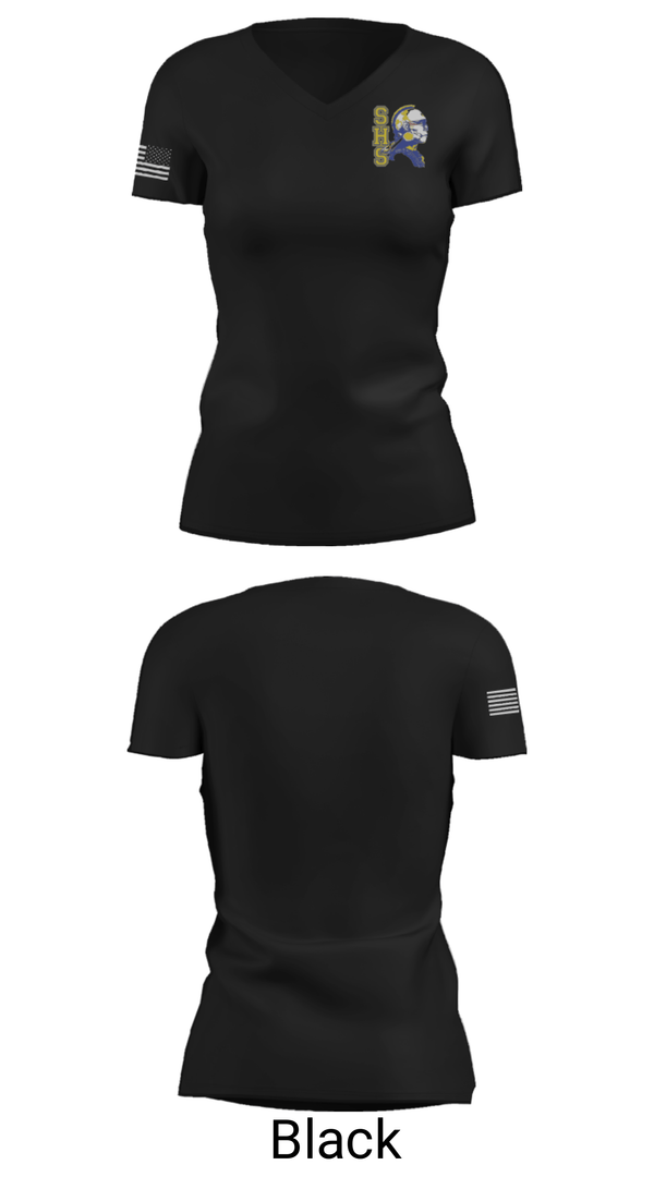 Women's Short Sleeve Vneck Shirt, Stafford High School Dance, Spirit Store, Teamtime, Team time, sublimation, custom sports apparel, team uniforms, spirit wear, spiritwear, sports uniforms, custom shirts, team store, custom team store, fundraiser sports, apparel fundraiser
