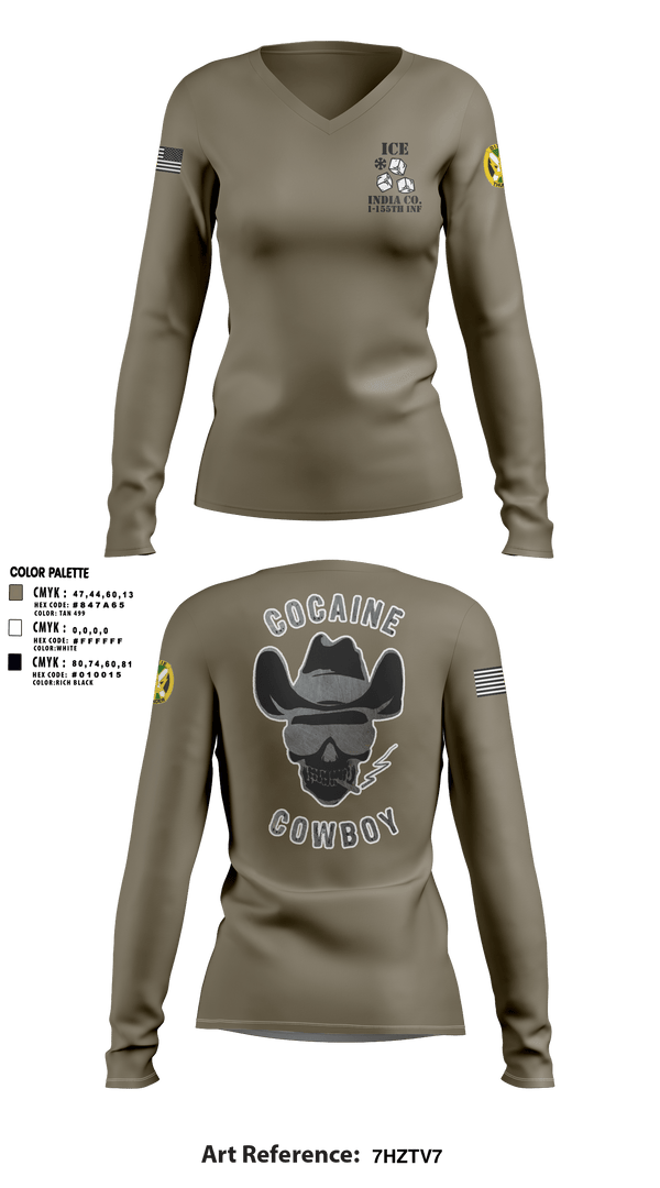 Women's Long Sleeve Vneck Shirt, , Army, Teamtime, Team time, sublimation, custom sports apparel, team uniforms, spirit wear, spiritwear, sports uniforms, custom shirts, team store, custom team store, fundraiser sports, apparel fundraiser