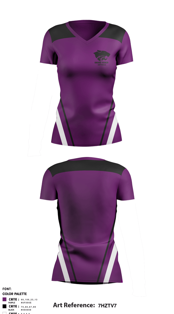 Women's Short Sleeve Vneck Shirt, Snake River High School Softball, Softball, Teamtime, Team time, sublimation, custom sports apparel, team uniforms, spirit wear, spiritwear, sports uniforms, custom shirts, team store, custom team store, fundraiser sports, apparel fundraiser