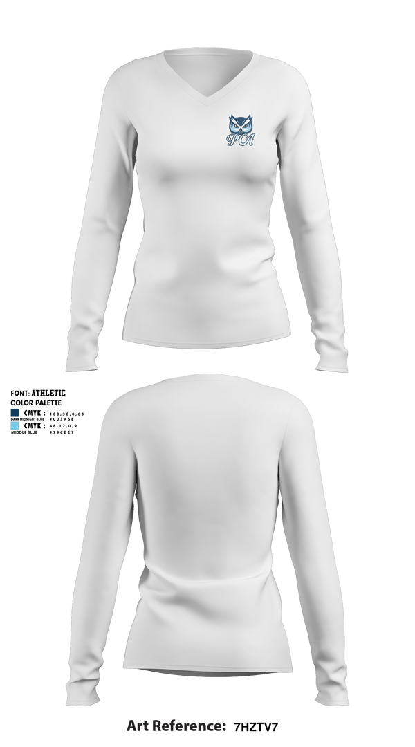 Women's Long Sleeve Vneck Shirt, Pinnacle Classical Academy, Spirit Store, Teamtime, Team time, sublimation, custom sports apparel, team uniforms, spirit wear, spiritwear, sports uniforms, custom shirts, team store, custom team store, fundraiser sports, apparel fundraiser