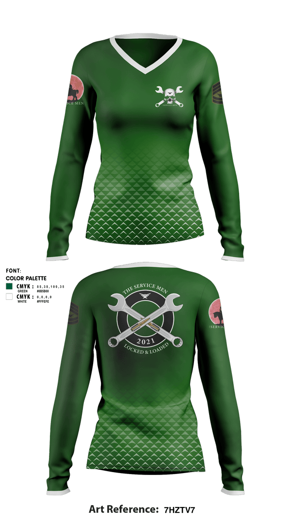Women's Long Sleeve Vneck Shirt, The ServicemenThe Servicemen, , Teamtime, Team time, sublimation, custom sports apparel, team uniforms, spirit wear, spiritwear, sports uniforms, custom shirts, team store, custom team store, fundraiser sports, apparel fundraiser