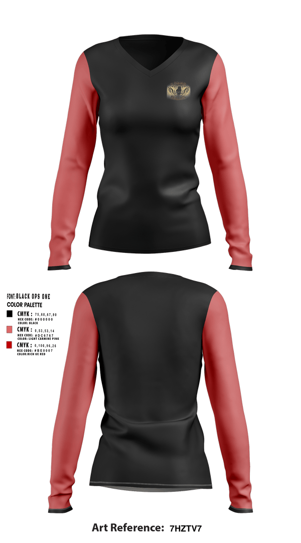 Women's Long Sleeve Vneck Shirt, V Squad Bullies, , Teamtime, Team time, sublimation, custom sports apparel, team uniforms, spirit wear, spiritwear, sports uniforms, custom shirts, team store, custom team store, fundraiser sports, apparel fundraiser