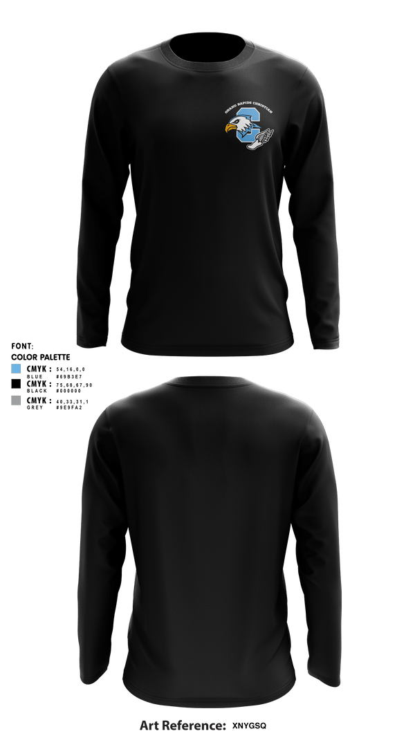 Long Sleeve Performance Shirt, Grand Rapids Christian Eagles, Track & Field, Teamtime, Team time, sublimation, custom sports apparel, team uniforms, spirit wear, spiritwear, sports uniforms, custom shirts, team store, custom team store, fundraiser sports, apparel fundraiser