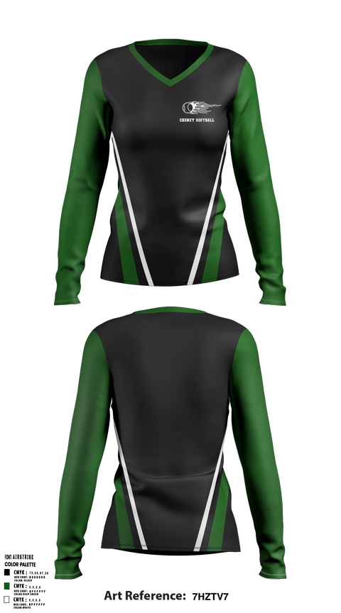Women's Long Sleeve Vneck Shirt, Cheney Technical High School, Softball, Teamtime, Team time, sublimation, custom sports apparel, team uniforms, spirit wear, spiritwear, sports uniforms, custom shirts, team store, custom team store, fundraiser sports, apparel fundraiser