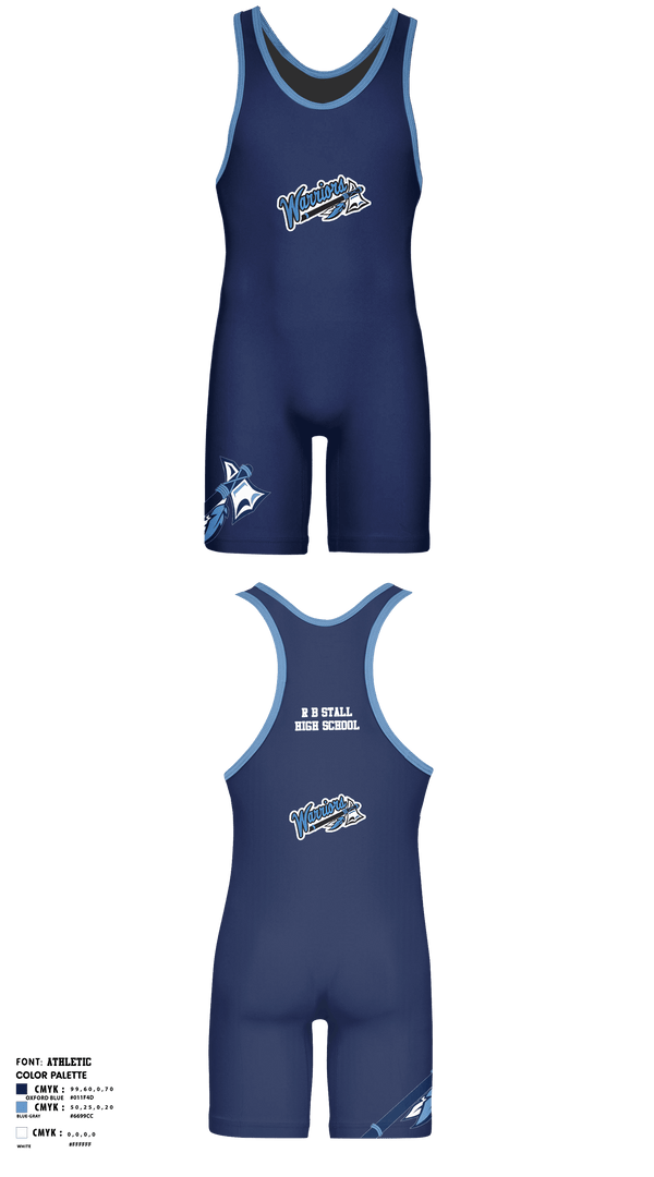 Wrestling Singlet, R B Stall High School Wrestling, Wrestling, Teamtime, Team time, sublimation, custom sports apparel, team uniforms, spirit wear, spiritwear, sports uniforms, custom shirts, team store, custom team store, fundraiser sports, apparel fundraiser