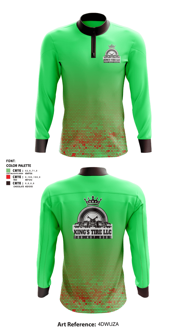 Quarter Zip Jacket, Kings tire llcKings tire llc, , Teamtime, Team time, sublimation, custom sports apparel, team uniforms, spirit wear, spiritwear, sports uniforms, custom shirts, team store, custom team store, fundraiser sports, apparel fundraiser