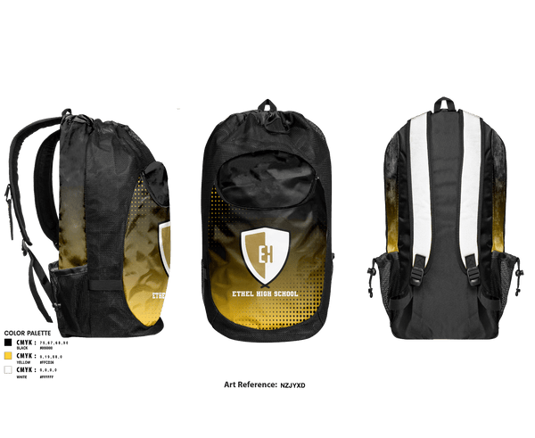 Gear Bag, Ethel High School, Spirit Store, Teamtime, Team time, sublimation, custom sports apparel, team uniforms, spirit wear, spiritwear, sports uniforms, custom shirts, team store, custom team store, fundraiser sports, apparel fundraiser