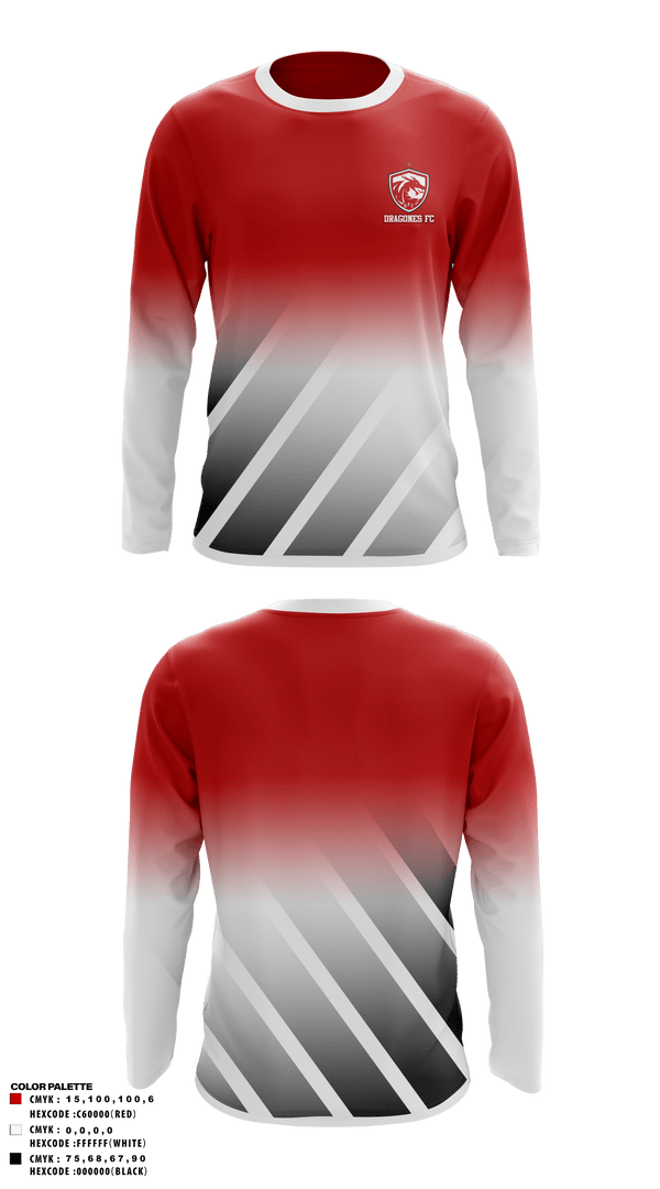 Long Sleeve Performance Shirt, Dragones FC, Men's Soccer, Teamtime, Team time, sublimation, custom sports apparel, team uniforms, spirit wear, spiritwear, sports uniforms, custom shirts, team store, custom team store, fundraiser sports, apparel fundraiser