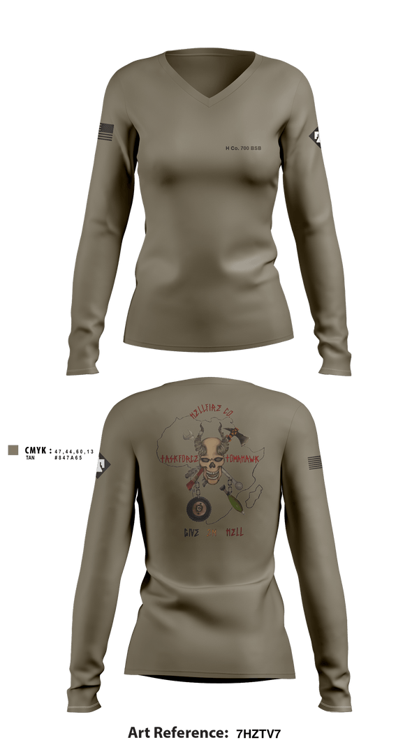Women's Long Sleeve Vneck Shirt, , Army, Teamtime, Team time, sublimation, custom sports apparel, team uniforms, spirit wear, spiritwear, sports uniforms, custom shirts, team store, custom team store, fundraiser sports, apparel fundraiser