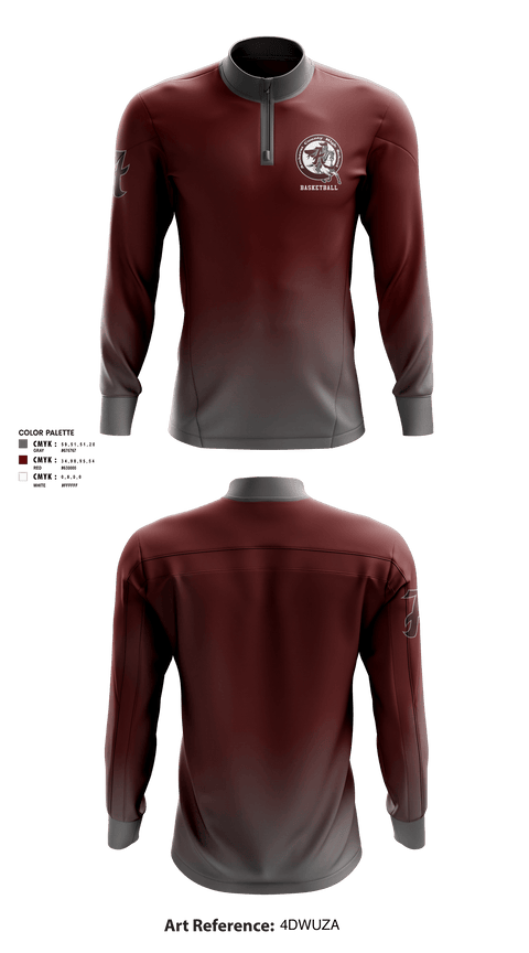 Quarter Zip Jacket, Amherst County High School Basketball, Men's Basketball, Teamtime, Team time, sublimation, custom sports apparel, team uniforms, spirit wear, spiritwear, sports uniforms, custom shirts, team store, custom team store, fundraiser sports, apparel fundraiser
