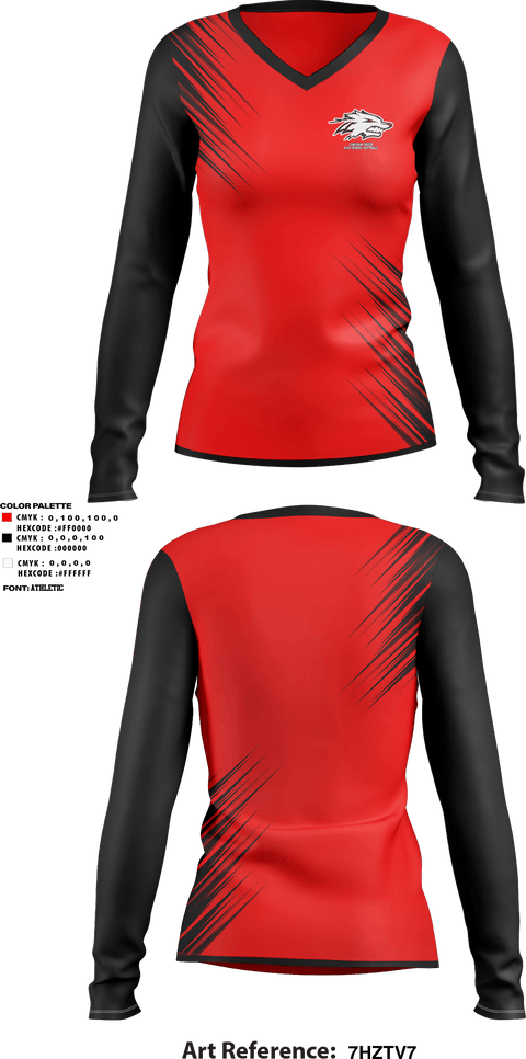 Women's Long Sleeve Vneck Shirt, Langham Creek High School Softball, Softball, Teamtime, Team time, sublimation, custom sports apparel, team uniforms, spirit wear, spiritwear, sports uniforms, custom shirts, team store, custom team store, fundraiser sports, apparel fundraiser