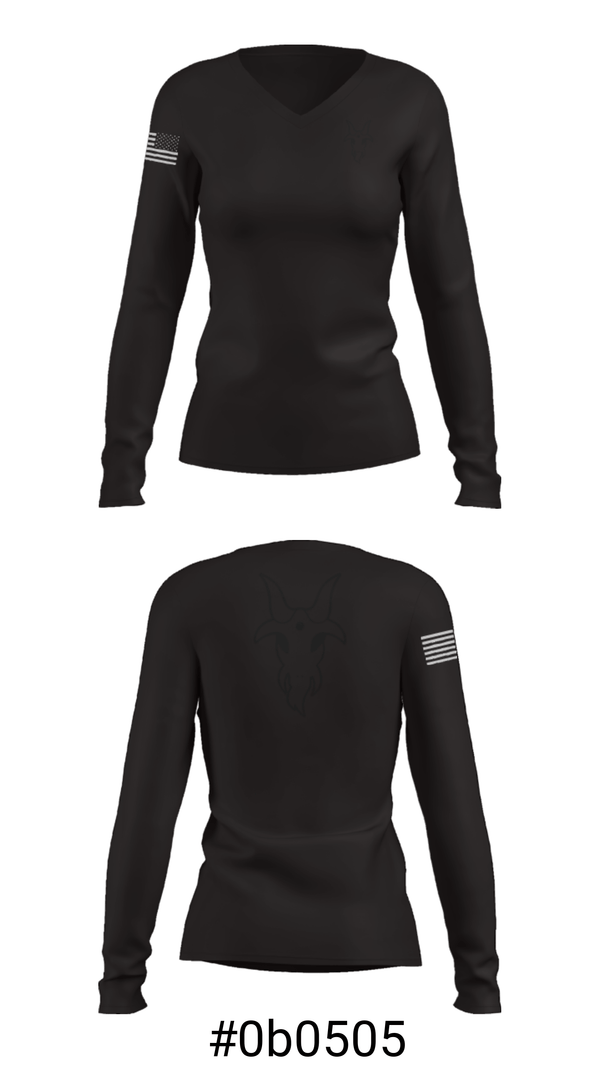 Women's Long Sleeve Vneck Shirt, , Army, Teamtime, Team time, sublimation, custom sports apparel, team uniforms, spirit wear, spiritwear, sports uniforms, custom shirts, team store, custom team store, fundraiser sports, apparel fundraiser