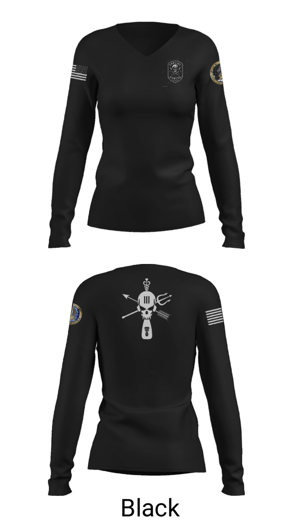 Women's Long Sleeve Vneck Shirt, , Army, Teamtime, Team time, sublimation, custom sports apparel, team uniforms, spirit wear, spiritwear, sports uniforms, custom shirts, team store, custom team store, fundraiser sports, apparel fundraiser
