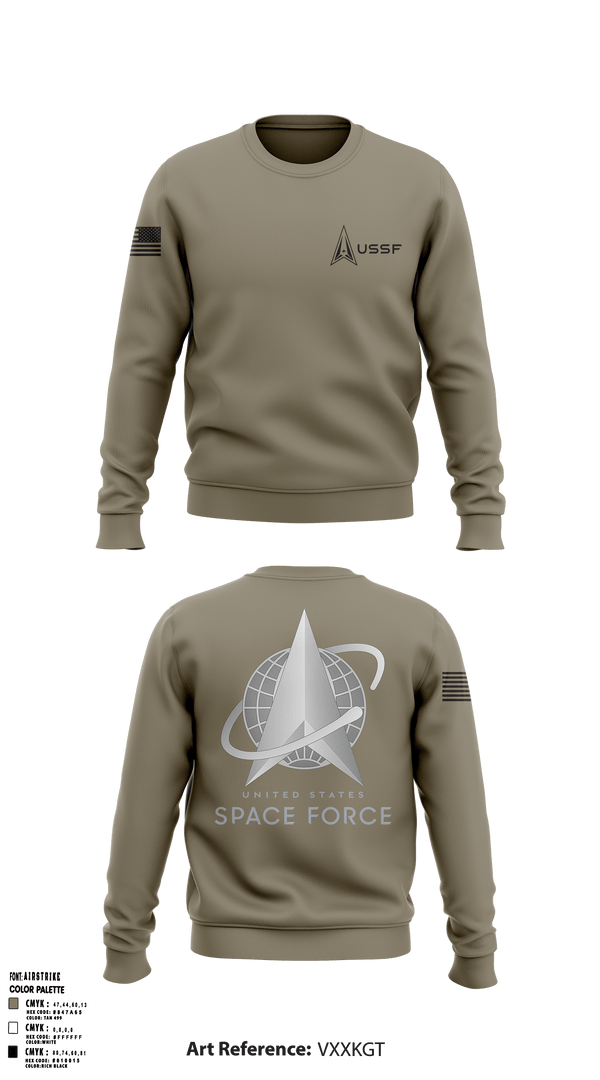 Crew Neck Sweatshirt, Peterson Space Force Base, Space Force, Teamtime, Team time, sublimation, custom sports apparel, team uniforms, spirit wear, spiritwear, sports uniforms, custom shirts, team store, custom team store, fundraiser sports, apparel fundraiser