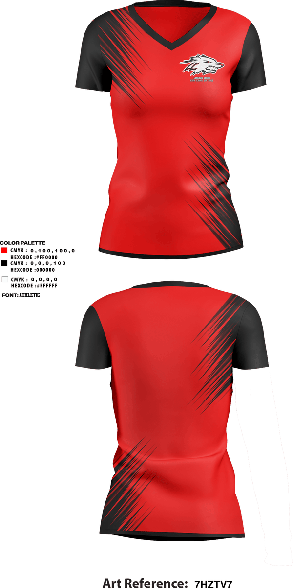 Women's Short Sleeve Vneck Shirt, Langham Creek High School Softball, Softball, Teamtime, Team time, sublimation, custom sports apparel, team uniforms, spirit wear, spiritwear, sports uniforms, custom shirts, team store, custom team store, fundraiser sports, apparel fundraiser