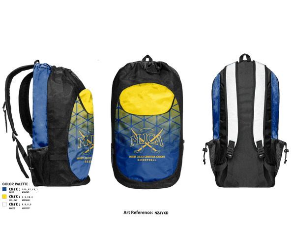 Gear Bag, Mount Juliet Christian Academy High School Basketball, Men's Basketball, Teamtime, Team time, sublimation, custom sports apparel, team uniforms, spirit wear, spiritwear, sports uniforms, custom shirts, team store, custom team store, fundraiser sports, apparel fundraiser