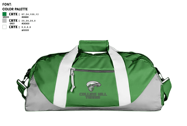 Duffle Bag, Collins Hill High School Tennis, Tennis, Teamtime, Team time, sublimation, custom sports apparel, team uniforms, spirit wear, spiritwear, sports uniforms, custom shirts, team store, custom team store, fundraiser sports, apparel fundraiser