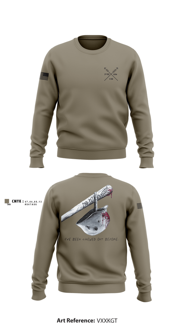 Crew Neck Sweatshirt, 2nd PLT Baseterds, National Guard, Teamtime, Team time, sublimation, custom sports apparel, team uniforms, spirit wear, spiritwear, sports uniforms, custom shirts, team store, custom team store, fundraiser sports, apparel fundraiser