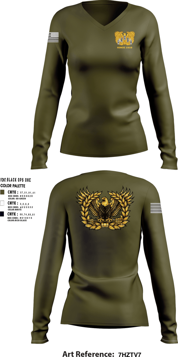 Women's Long Sleeve Vneck Shirt, U11Warrant Officers, Army, Teamtime, Team time, sublimation, custom sports apparel, team uniforms, spirit wear, spiritwear, sports uniforms, custom shirts, team store, custom team store, fundraiser sports, apparel fundraiser