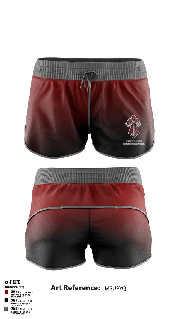 Women's Shorts, Portland High School Basketball, Women's Basketball, Teamtime, Team time, sublimation, custom sports apparel, team uniforms, spirit wear, spiritwear, sports uniforms, custom shirts, team store, custom team store, fundraiser sports, apparel fundraiser