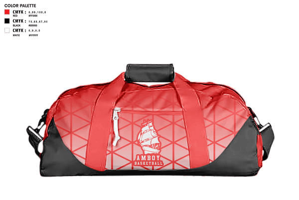 Duffle Bag, Amboy High School Basketball, Women's Basketball, Teamtime, Team time, sublimation, custom sports apparel, team uniforms, spirit wear, spiritwear, sports uniforms, custom shirts, team store, custom team store, fundraiser sports, apparel fundraiser