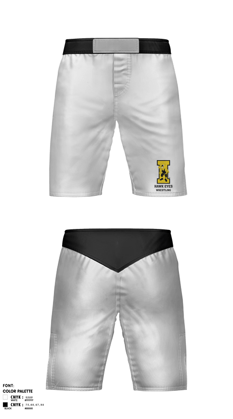 Fight Shorts, Hawk eyes, Wrestling, Teamtime, Team time, sublimation, custom sports apparel, team uniforms, spirit wear, spiritwear, sports uniforms, custom shirts, team store, custom team store, fundraiser sports, apparel fundraiser