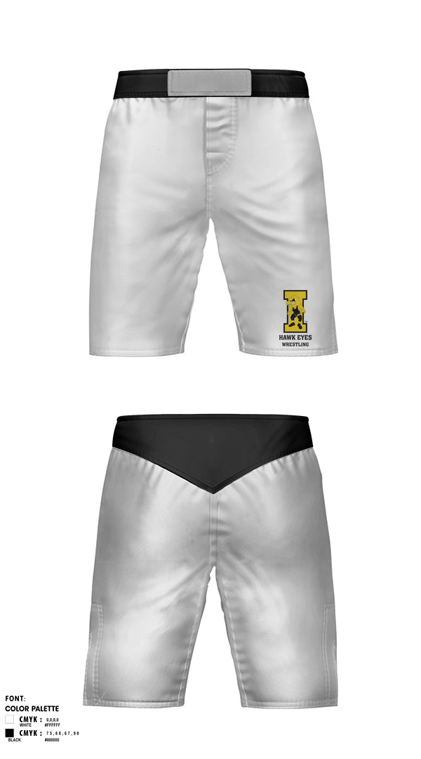 Fight Shorts, Hawk eyes, Wrestling, Teamtime, Team time, sublimation, custom sports apparel, team uniforms, spirit wear, spiritwear, sports uniforms, custom shirts, team store, custom team store, fundraiser sports, apparel fundraiser