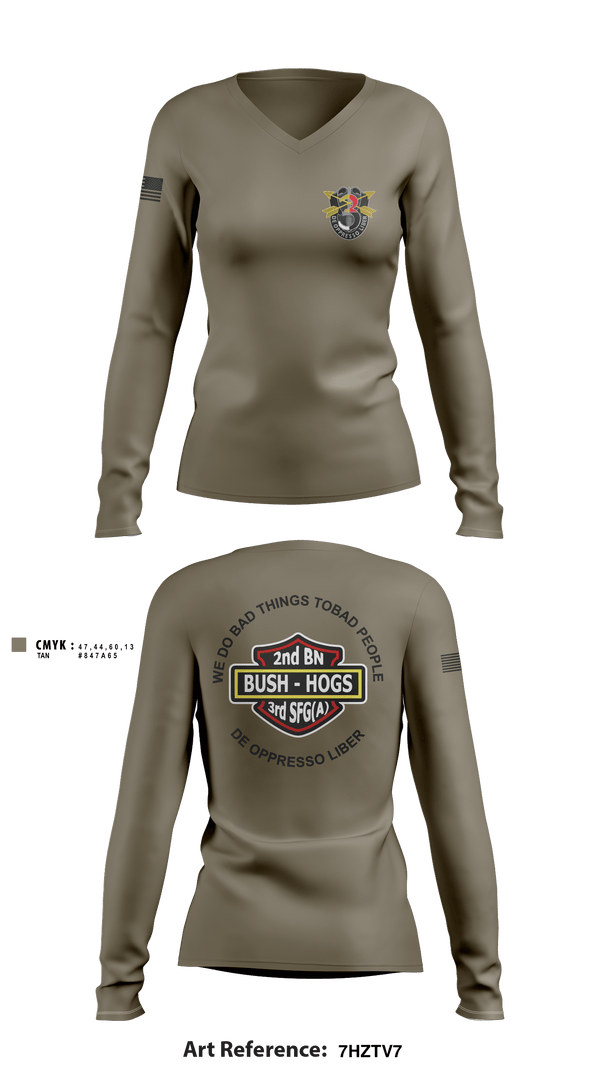 Women's Long Sleeve Vneck Shirt, MCPOD-XVIII Airborne Corps, Army, Teamtime, Team time, sublimation, custom sports apparel, team uniforms, spirit wear, spiritwear, sports uniforms, custom shirts, team store, custom team store, fundraiser sports, apparel fundraiser