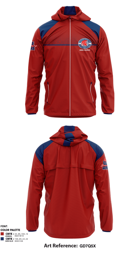 Windbreaker, Deerfield Spartans, Cross Country, Teamtime, Team time, sublimation, custom sports apparel, team uniforms, spirit wear, spiritwear, sports uniforms, custom shirts, team store, custom team store, fundraiser sports, apparel fundraiser