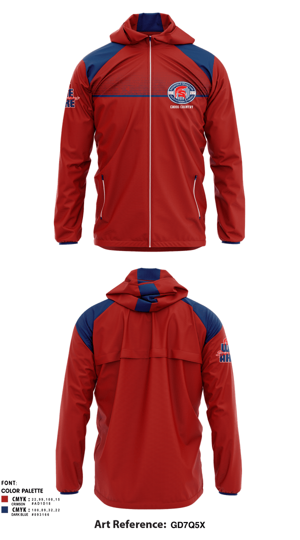 Windbreaker, Deerfield Spartans, Cross Country, Teamtime, Team time, sublimation, custom sports apparel, team uniforms, spirit wear, spiritwear, sports uniforms, custom shirts, team store, custom team store, fundraiser sports, apparel fundraiser