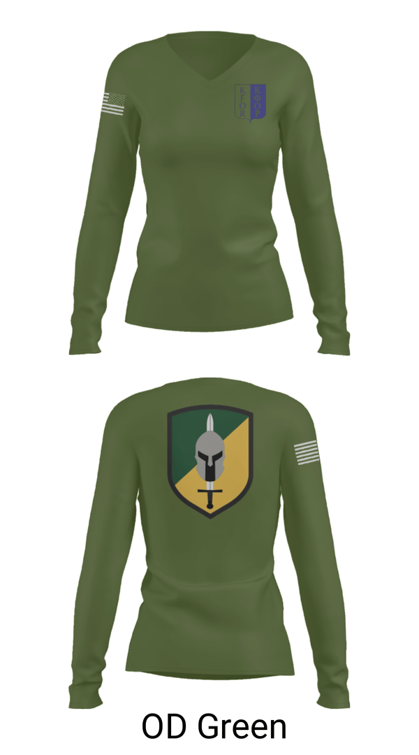 Women's Long Sleeve Vneck Shirt, , Army, Teamtime, Team time, sublimation, custom sports apparel, team uniforms, spirit wear, spiritwear, sports uniforms, custom shirts, team store, custom team store, fundraiser sports, apparel fundraiser