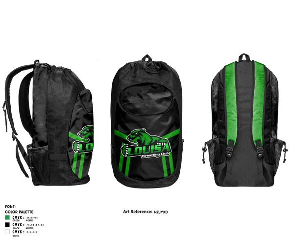 Gear Bag, Louisa Wrestling Club, Wrestling, Teamtime, Team time, sublimation, custom sports apparel, team uniforms, spirit wear, spiritwear, sports uniforms, custom shirts, team store, custom team store, fundraiser sports, apparel fundraiser