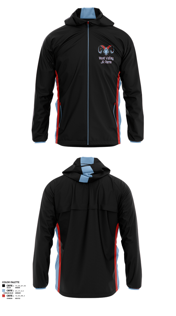 Windbreaker, West Valley JR Rams, Football, Teamtime, Team time, sublimation, custom sports apparel, team uniforms, spirit wear, spiritwear, sports uniforms, custom shirts, team store, custom team store, fundraiser sports, apparel fundraiser