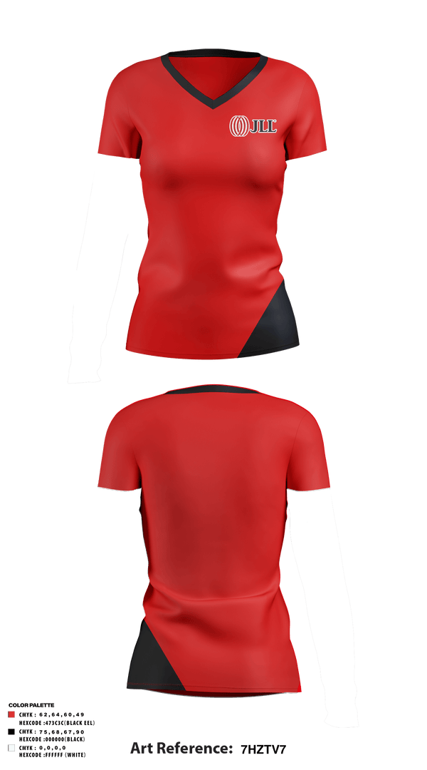 Women's Short Sleeve Vneck Shirt, JLL Columbus Pelotonia, , Teamtime, Team time, sublimation, custom sports apparel, team uniforms, spirit wear, spiritwear, sports uniforms, custom shirts, team store, custom team store, fundraiser sports, apparel fundraiser
