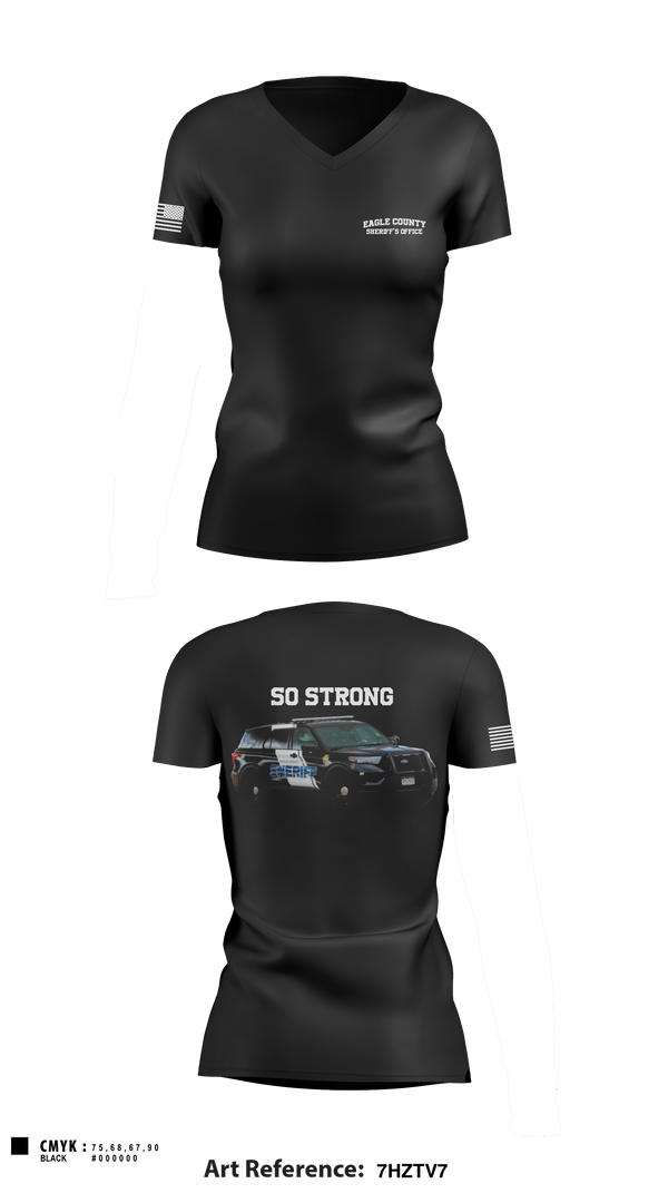 Women's Short Sleeve Vneck Shirt, Eagle County Sheriff’s Office, , Teamtime, Team time, sublimation, custom sports apparel, team uniforms, spirit wear, spiritwear, sports uniforms, custom shirts, team store, custom team store, fundraiser sports, apparel fundraiser
