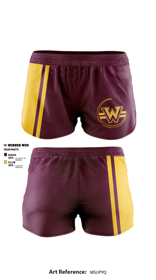 Women's Shorts, Windsor Middle School, Spirit Store, Teamtime, Team time, sublimation, custom sports apparel, team uniforms, spirit wear, spiritwear, sports uniforms, custom shirts, team store, custom team store, fundraiser sports, apparel fundraiser