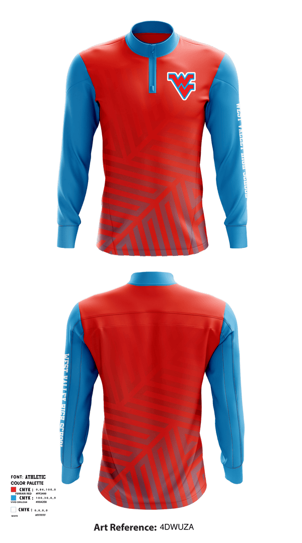 Quarter Zip Jacket, West Valley High School Wrestling, Wrestling, Teamtime, Team time, sublimation, custom sports apparel, team uniforms, spirit wear, spiritwear, sports uniforms, custom shirts, team store, custom team store, fundraiser sports, apparel fundraiser