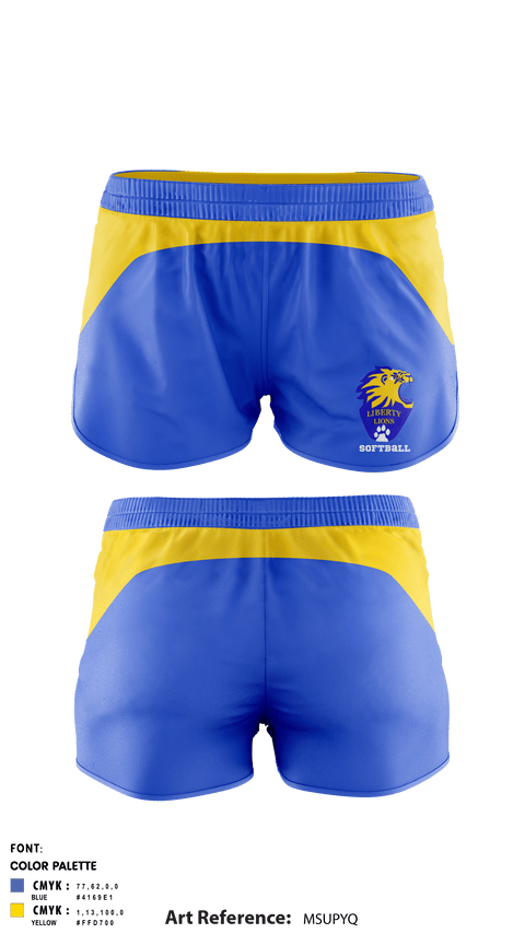 Women's Shorts, Liberty High School Softball, Softball, Teamtime, Team time, sublimation, custom sports apparel, team uniforms, spirit wear, spiritwear, sports uniforms, custom shirts, team store, custom team store, fundraiser sports, apparel fundraiser