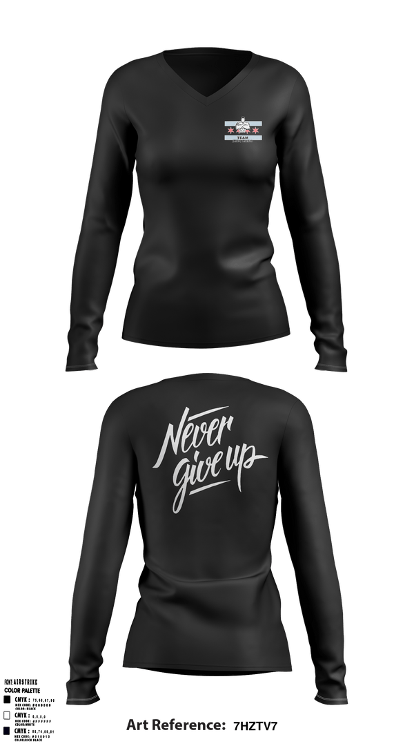 Women's Long Sleeve Vneck Shirt, Team Iron RushTeam Iron Rush, , Teamtime, Team time, sublimation, custom sports apparel, team uniforms, spirit wear, spiritwear, sports uniforms, custom shirts, team store, custom team store, fundraiser sports, apparel fundraiser