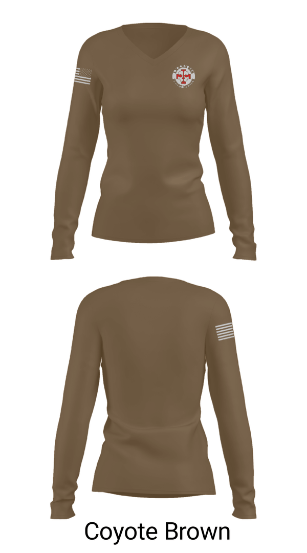 Women's Long Sleeve Vneck Shirt, , Army, Teamtime, Team time, sublimation, custom sports apparel, team uniforms, spirit wear, spiritwear, sports uniforms, custom shirts, team store, custom team store, fundraiser sports, apparel fundraiser