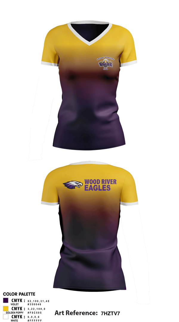 Women's Short Sleeve Vneck Shirt, Wood River High School Cheer, Cheer, Teamtime, Team time, sublimation, custom sports apparel, team uniforms, spirit wear, spiritwear, sports uniforms, custom shirts, team store, custom team store, fundraiser sports, apparel fundraiser