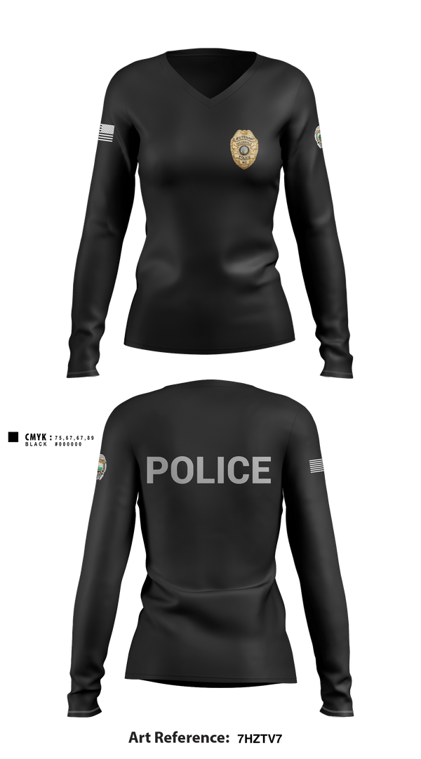 Women's Long Sleeve Vneck Shirt, TAYLORSVILLE POLICE, Police, Teamtime, Team time, sublimation, custom sports apparel, team uniforms, spirit wear, spiritwear, sports uniforms, custom shirts, team store, custom team store, fundraiser sports, apparel fundraiser
