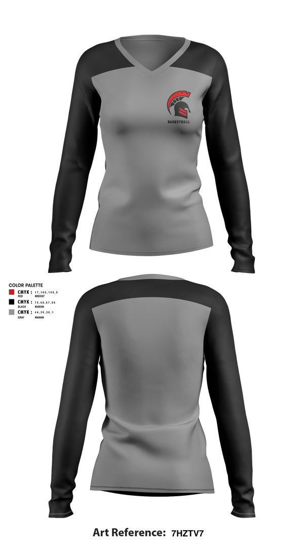 Women's Long Sleeve Vneck Shirt, Discovery High School Basketball, Men's Basketball, Teamtime, Team time, sublimation, custom sports apparel, team uniforms, spirit wear, spiritwear, sports uniforms, custom shirts, team store, custom team store, fundraiser sports, apparel fundraiser