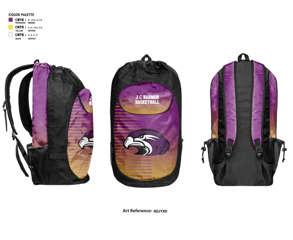 Gear Bag, J C Harmon High School Basketball, Women's Basketball, Teamtime, Team time, sublimation, custom sports apparel, team uniforms, spirit wear, spiritwear, sports uniforms, custom shirts, team store, custom team store, fundraiser sports, apparel fundraiser