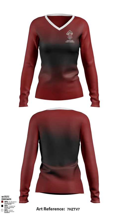 Women's Long Sleeve Vneck Shirt, Portland High School Basketball, Women's Basketball, Teamtime, Team time, sublimation, custom sports apparel, team uniforms, spirit wear, spiritwear, sports uniforms, custom shirts, team store, custom team store, fundraiser sports, apparel fundraiser