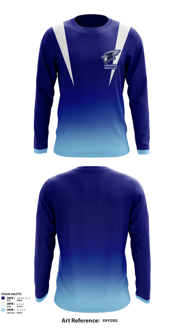 Long Sleeve Rash Guard Shirt, Cimarron High School Wrestling, Wrestling, Teamtime, Team time, sublimation, custom sports apparel, team uniforms, spirit wear, spiritwear, sports uniforms, custom shirts, team store, custom team store, fundraiser sports, apparel fundraiser