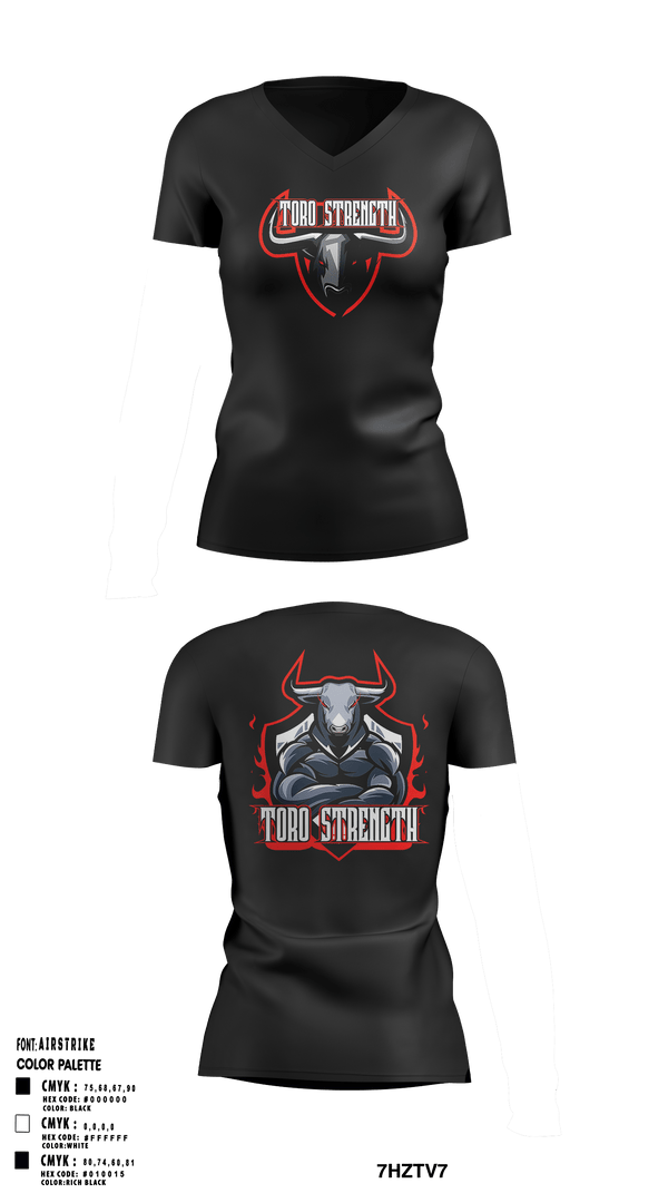 Women's Short Sleeve Vneck Shirt, ToroStrengthToroStrength, , Teamtime, Team time, sublimation, custom sports apparel, team uniforms, spirit wear, spiritwear, sports uniforms, custom shirts, team store, custom team store, fundraiser sports, apparel fundraiser