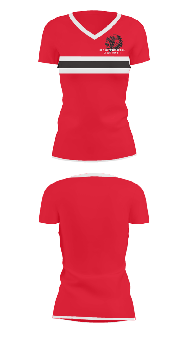 Women's Short Sleeve Vneck Shirt, Oriskany High School Cross Country, Cross Country, Teamtime, Team time, sublimation, custom sports apparel, team uniforms, spirit wear, spiritwear, sports uniforms, custom shirts, team store, custom team store, fundraiser sports, apparel fundraiser
