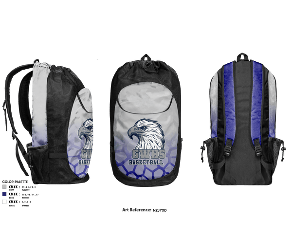 Gear Bag, George Washington High School Basketball, Men's Basketball, Teamtime, Team time, sublimation, custom sports apparel, team uniforms, spirit wear, spiritwear, sports uniforms, custom shirts, team store, custom team store, fundraiser sports, apparel fundraiser